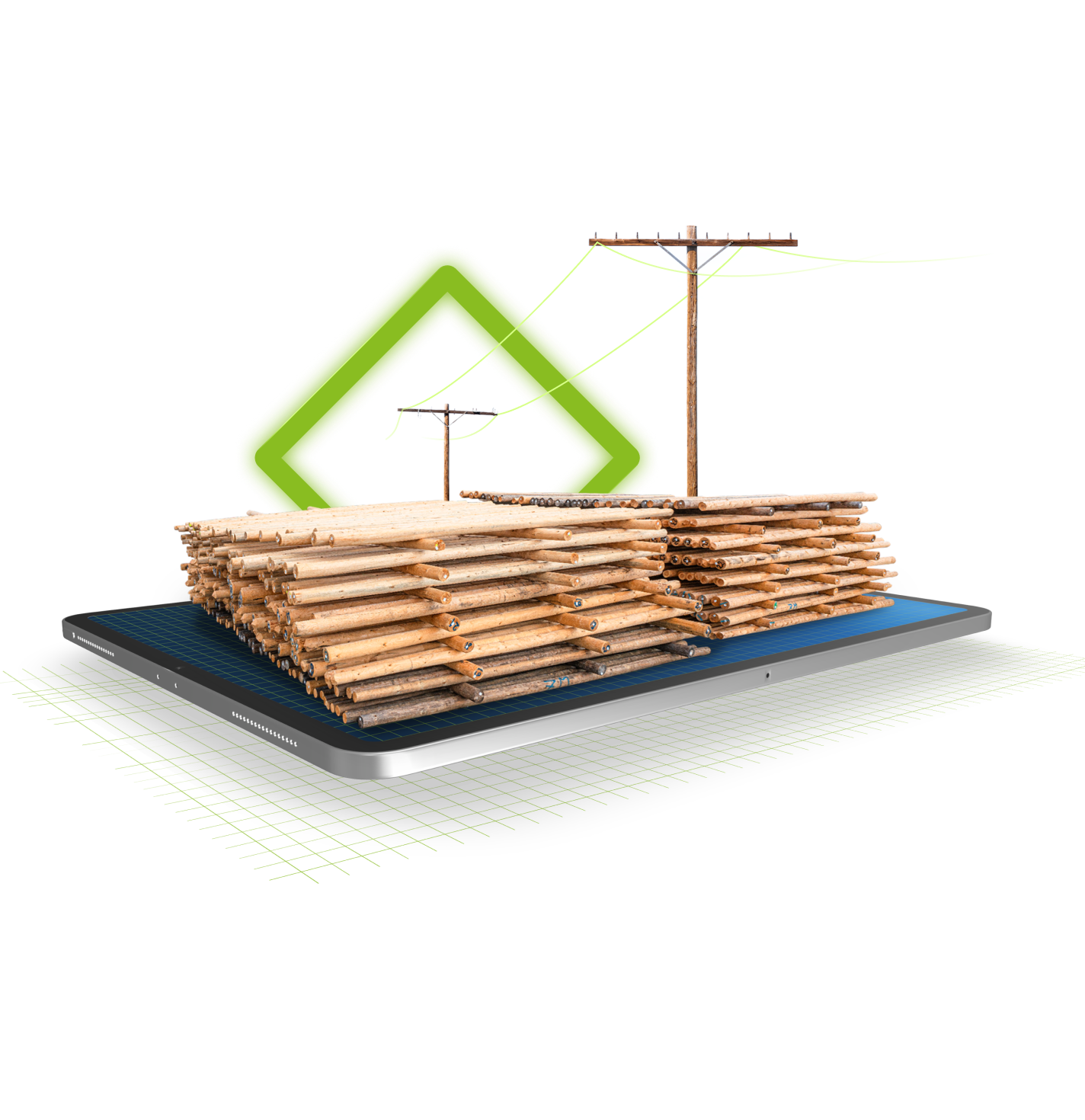 a large pile of logs sitting on top of a table